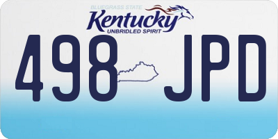 KY license plate 498JPD