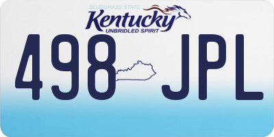 KY license plate 498JPL
