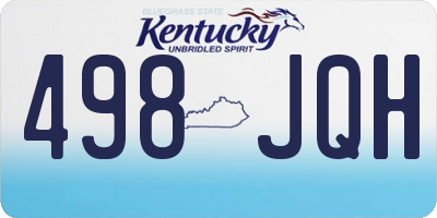 KY license plate 498JQH