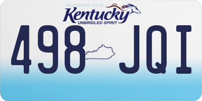 KY license plate 498JQI