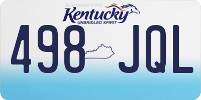KY license plate 498JQL