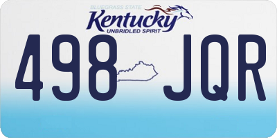 KY license plate 498JQR