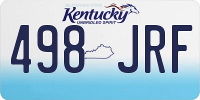 KY license plate 498JRF