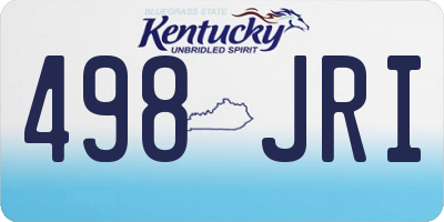 KY license plate 498JRI