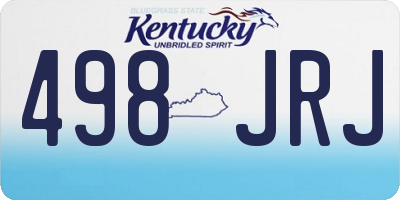 KY license plate 498JRJ