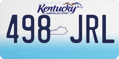 KY license plate 498JRL