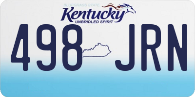 KY license plate 498JRN