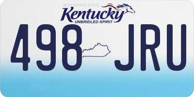 KY license plate 498JRU