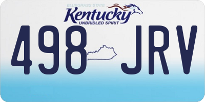 KY license plate 498JRV