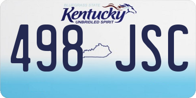 KY license plate 498JSC