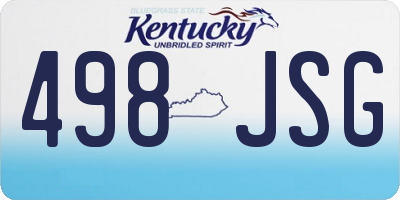 KY license plate 498JSG