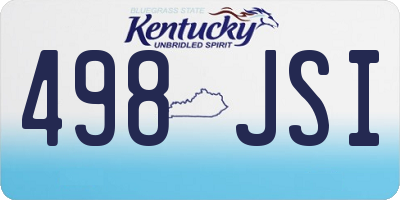 KY license plate 498JSI