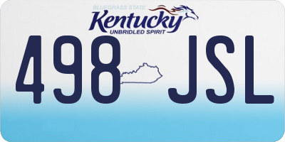 KY license plate 498JSL