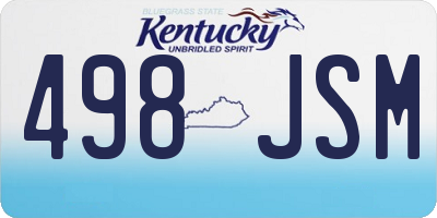 KY license plate 498JSM