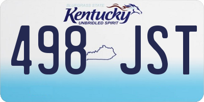 KY license plate 498JST