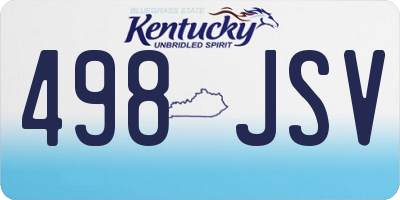 KY license plate 498JSV
