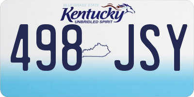 KY license plate 498JSY