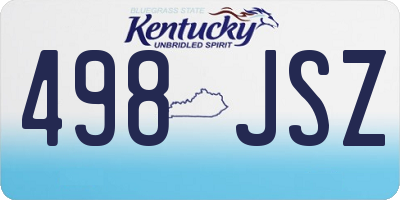 KY license plate 498JSZ