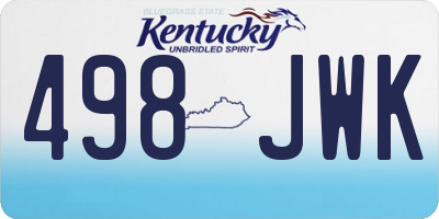 KY license plate 498JWK