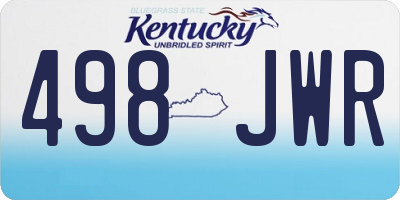 KY license plate 498JWR