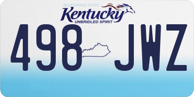 KY license plate 498JWZ