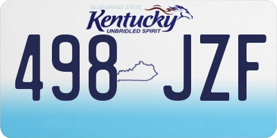 KY license plate 498JZF