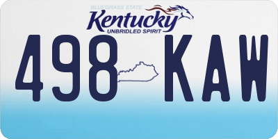 KY license plate 498KAW