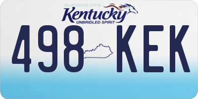 KY license plate 498KEK