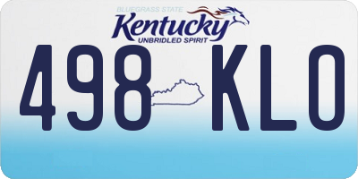 KY license plate 498KLO