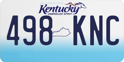 KY license plate 498KNC