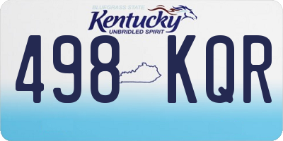 KY license plate 498KQR