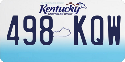 KY license plate 498KQW