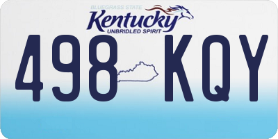 KY license plate 498KQY
