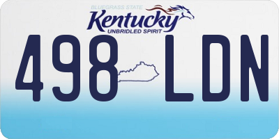 KY license plate 498LDN