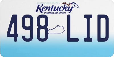 KY license plate 498LID