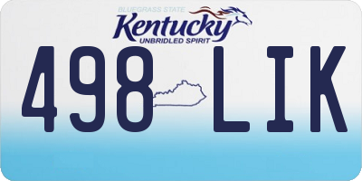 KY license plate 498LIK