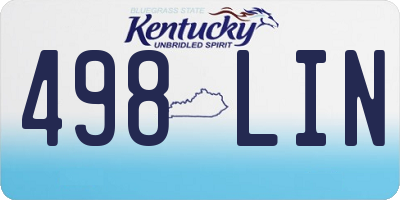 KY license plate 498LIN
