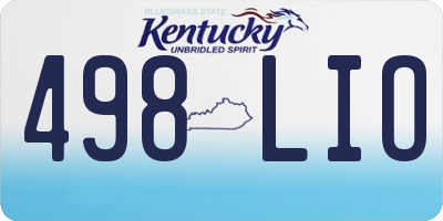 KY license plate 498LIO