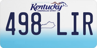 KY license plate 498LIR