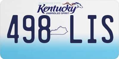 KY license plate 498LIS