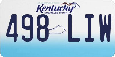 KY license plate 498LIW