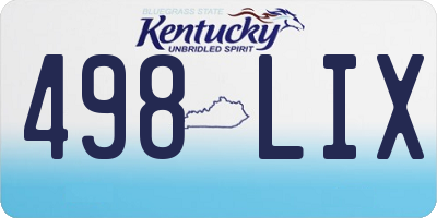 KY license plate 498LIX