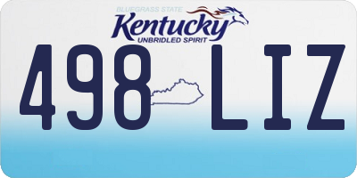 KY license plate 498LIZ