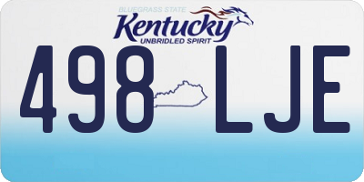 KY license plate 498LJE