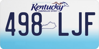 KY license plate 498LJF