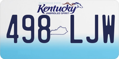 KY license plate 498LJW