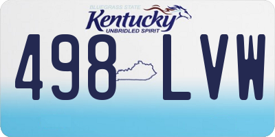 KY license plate 498LVW