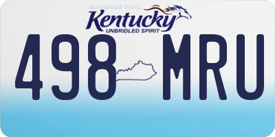 KY license plate 498MRU