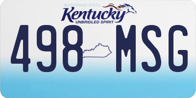 KY license plate 498MSG
