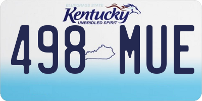 KY license plate 498MUE